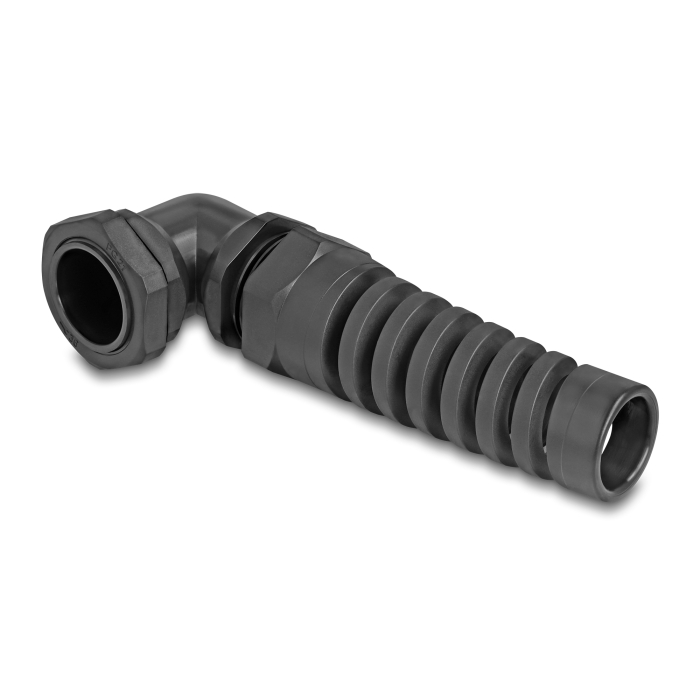 Delock Kábel tömszelence PG21 90 hajlított feszültség mentesítős fekete (60589) (60589)