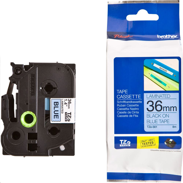 Brother TZE-561 nastro per etichettatrice Nero su blu