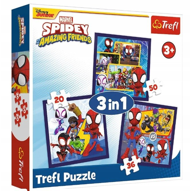 Spidey és barátai 3 az 1-ben 20-36-50db-os puzzle - Trefl