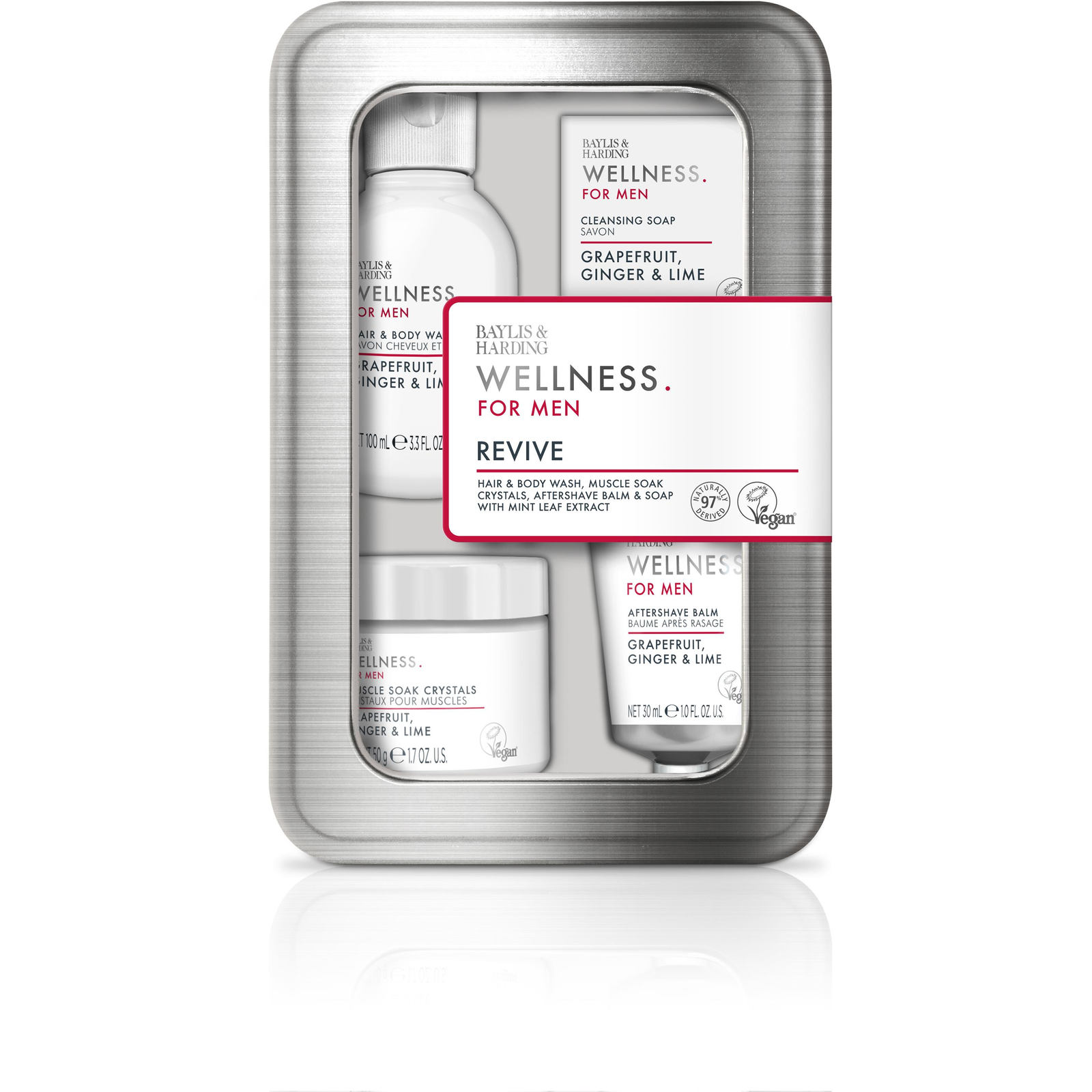 BAYLIS & HARDING férfi testápoló ajándékcsomag dobozban, Grapefruit, Ginger & Lime 130 ml (017854118379)