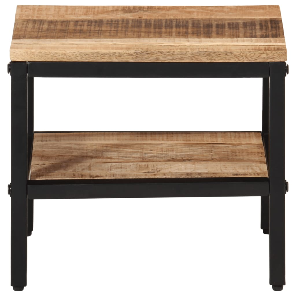 tömör nyers mangófa dohányzóasztal 35 x 35 x 30 cm (374066)