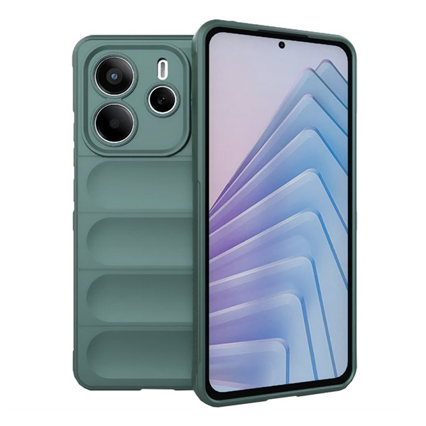 Szilikon telefonvédő (ütésállóság, kameravédő, 3D) SÖTÉTZÖLD Xiaomi Redmi Note 14 5G "Gigapack csomagolás" (GP-166743)