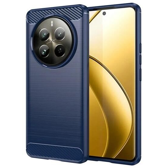 Gigapack Realme 12 Pro Plus szálcsiszolt, karbon mintás tok sötétkék (GP-155884) (GP-155884)