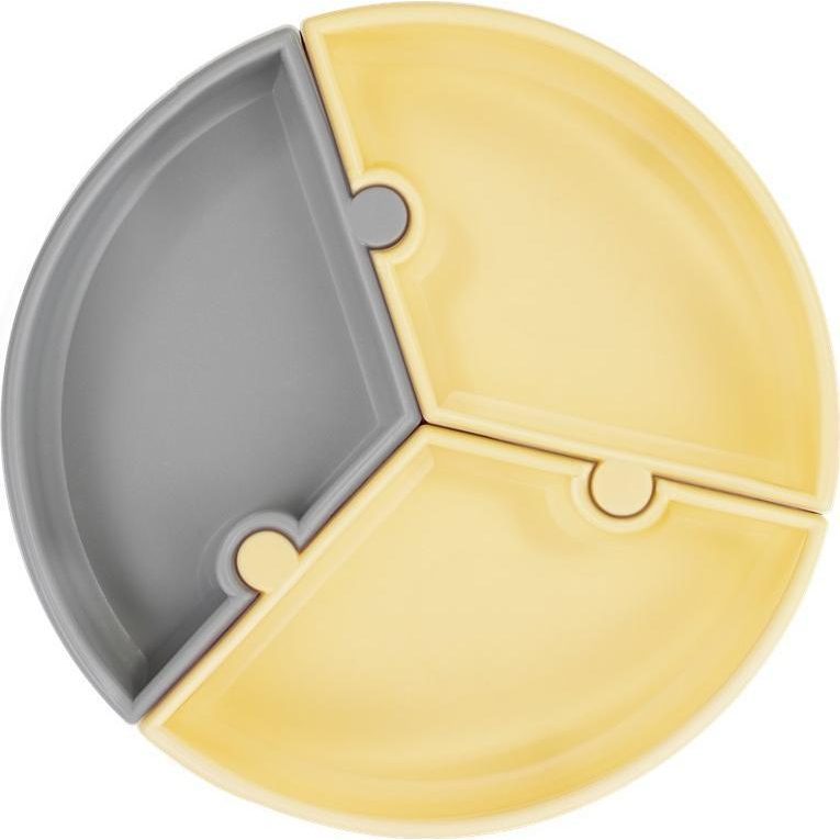 MINIKOIOI puzzle, szilikon tapadókoronggal - Grey/ Yellow (MIN000057)