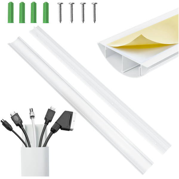 Cubrecables De Aluminio Maclean Mc-814 W 62x20x750mm Blanco