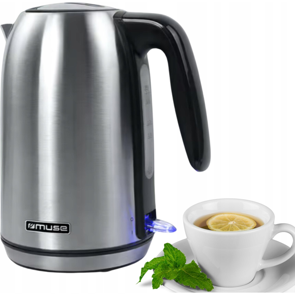 Muse MS-015BS безжичен електрически чайник от неръждаема стомана 1,7 L