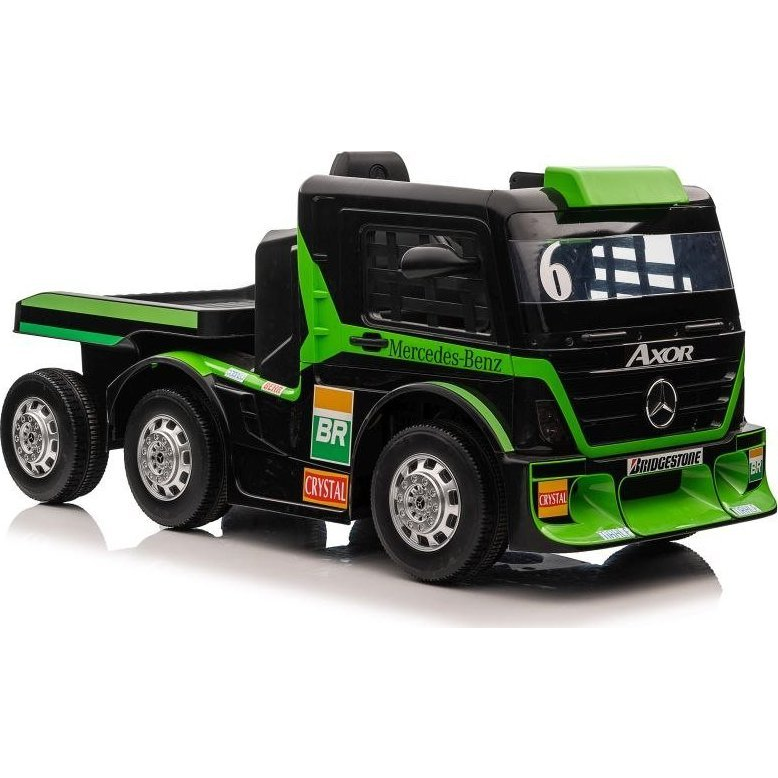 Mercedes Axor XMX622B Elektromos Kamion 4246 - 24 V, 2 Darab 400 W Motor, LCD Kijelzővel, Szülői Távirányítóval, Zöld (4246)