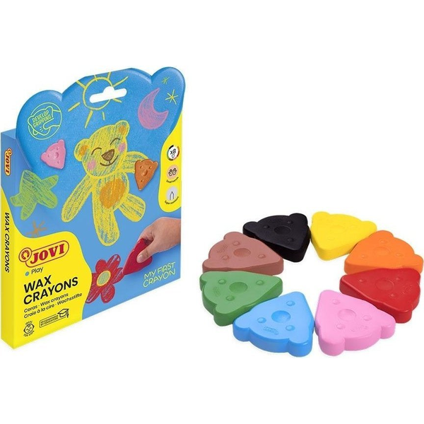 Lapices De Cera Jovi My First Crayon Forma De Oso Caja De 8 Unidades Colores Surtidos