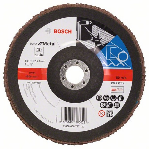 Bosch PRO X571 legyezőtárcsa, 180 mm, G40, inoxhoz, fémhez
