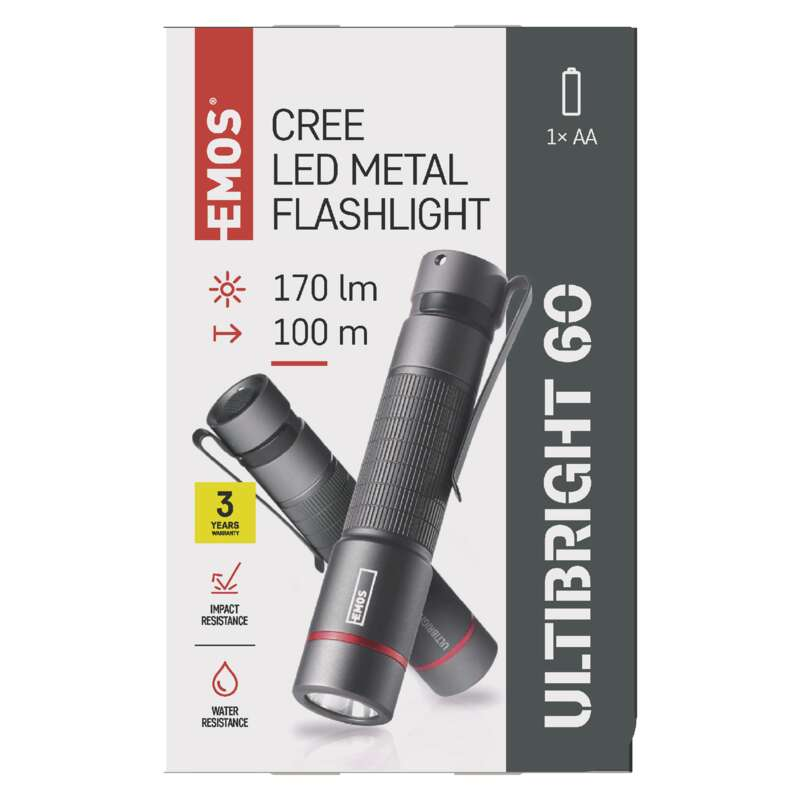 EMOS ULTIBRIGHT 60 CREE LED fém zseblámpa, 170lm (DBKF-EMP3160)