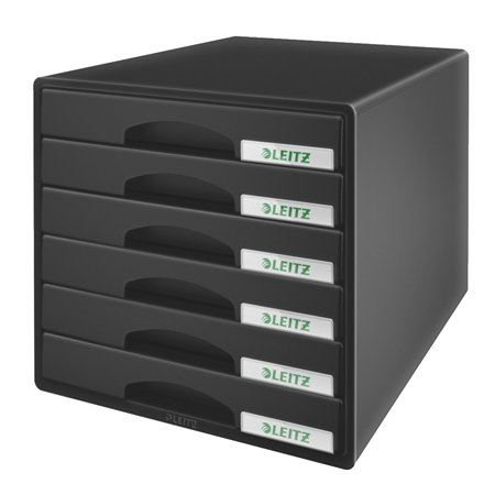 Leitz Plus irattartó műanyag 6 fiókos fekete(52120095/E52120095)