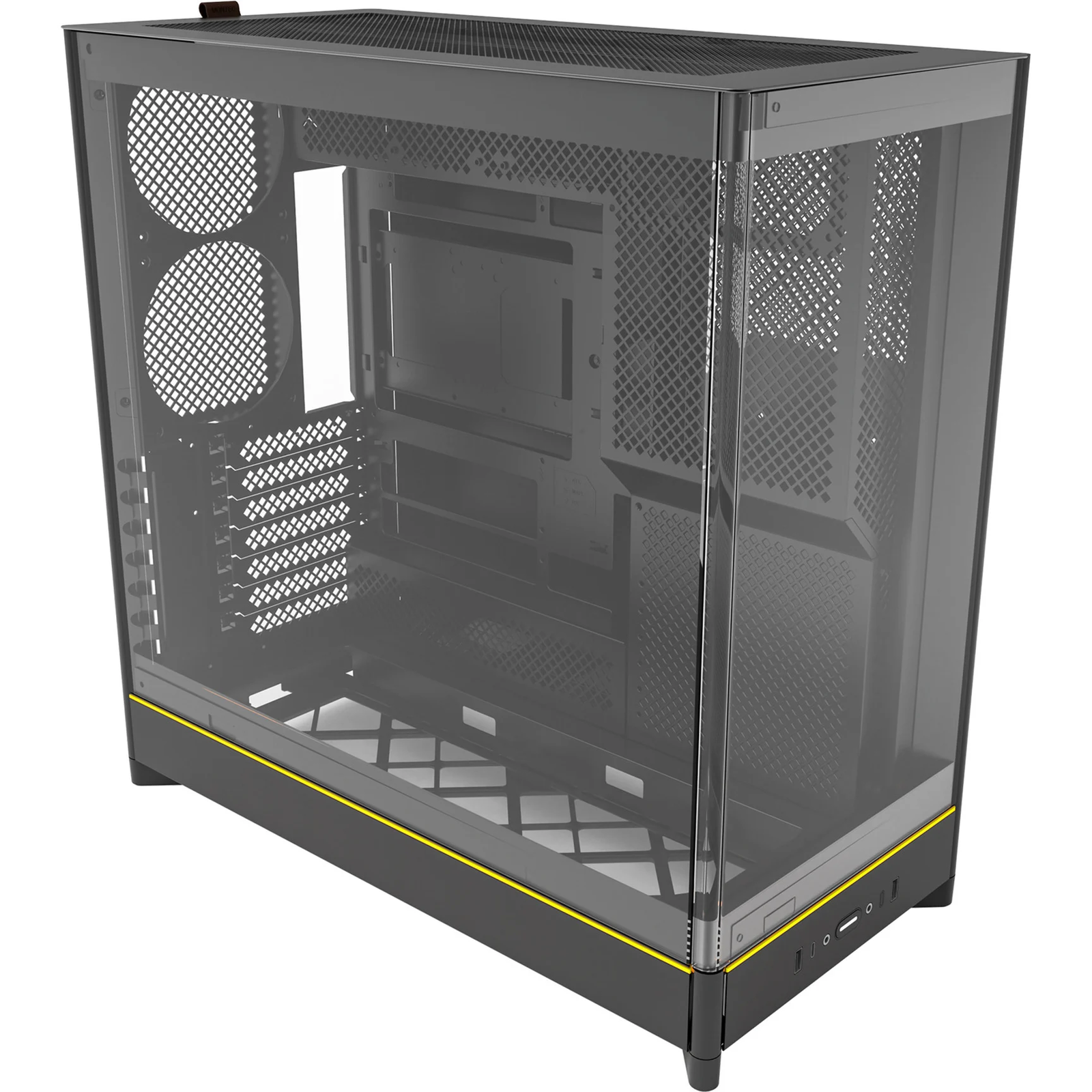 Montech HS02 ARGB Midi Torony Számítógépház + 4db 120mm ventilátor - Fekete (HS02 (B))