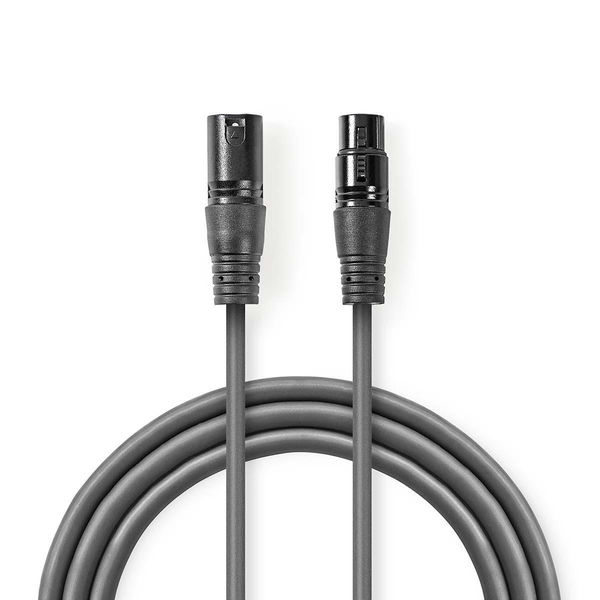 Nedis COTH15012GY50 XLR (apa - anya) kábel 5m - Fekete