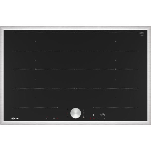 Neff T68STY4L0 plite Negru, Din oţel inoxidabil Încorporat 80 cm Plită cu zonă de inducție 4 zonă(e)