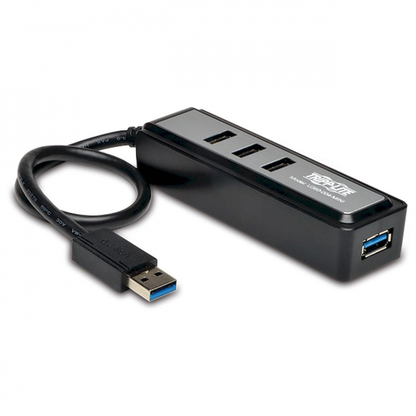 Tripp Lite U360-004-MINI interface hub 5000 Mbit/s Zwart