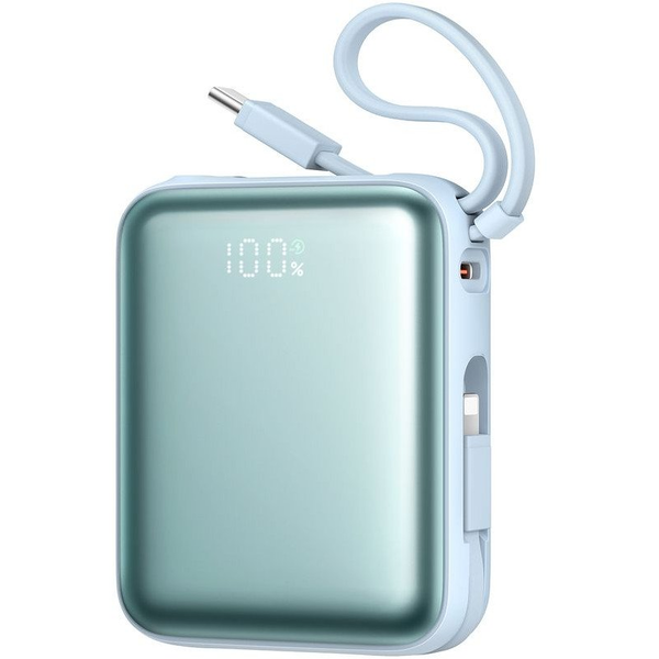 Powerbank Joyroom JR-PBF27 22,5W 10000mAh z dwoma wbudowanymi kablami - niebieski