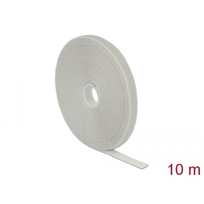 Delock tépőzáras szalagtekercs 10m x 13mm szürke (18277) (delock18277)