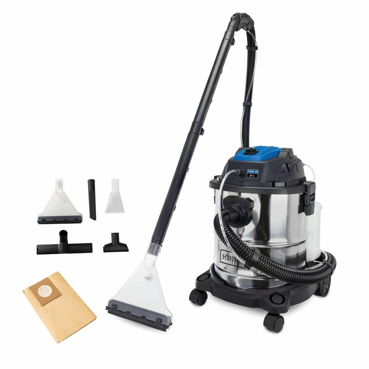 Scheppach SprayVac 20 - Szőnyeg- és Kárpittisztító 5 az 1-ben, Száraz/Nedves bontott