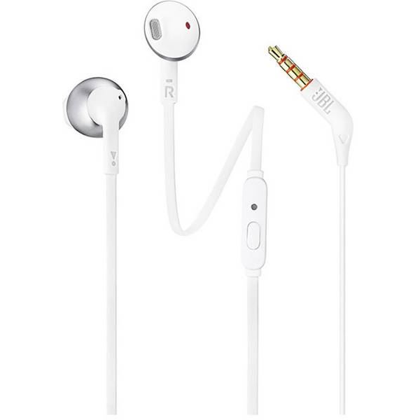 JBL T205 кабелни слушалки с микрофон, хром