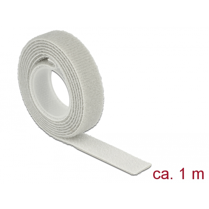 Delock Hurkolható rögzítők, 1 m x 13 mm (H x Sz) tekercs, szürke (18274) (18274)