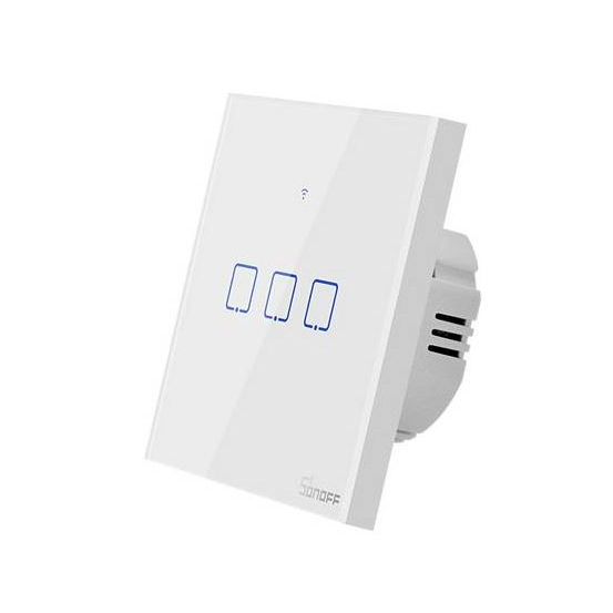 Sonoff TX T0 EU 3C Wi-Fi + RF háromgombos érintős kapcsoló fehér (T0EU3C-TX / IM190314011) (IM190314011)