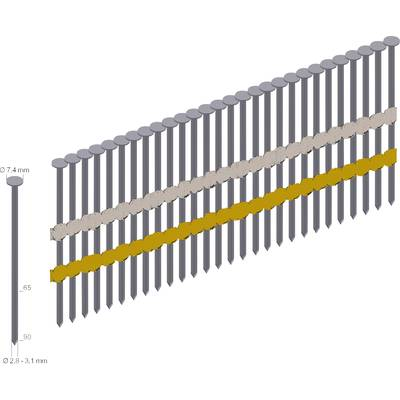 Kerek fej szalag körmök 3000 db Prebena RK28/65BK (RK28/65BK)