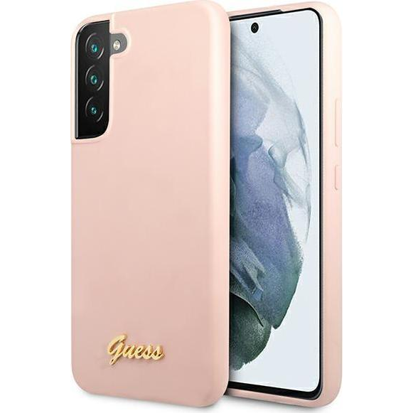 Guess Silicone Metal Logo Samsung Galaxy S22+ Szilikon Tok - Rózsaszín (GUE1593PNK)