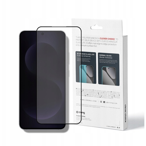 Crong 3D Armour Glass Lite - Hartowane szkło Full Glue do Samsung Galaxy A36 / A37 / A56 / A57 / S24 FE / S25 FE