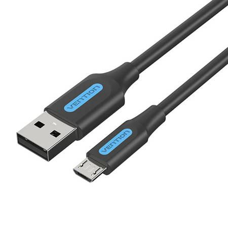 Vention USB-A - MicroUSB adat,- és töltőkábel 1m fekete-kék (COLBF) (COLBF)