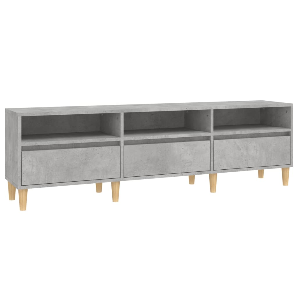 betonszürke szerelt fa TV-szekrény 150x30x44,5 cm (831913)