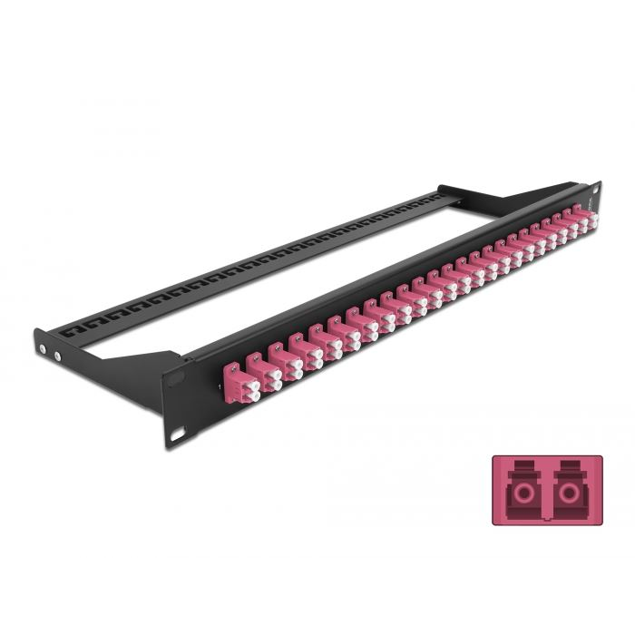 Delock 19 száloptikás csatlakozó panel 24 portos LC duplex ibolya (43390) (DE43390)