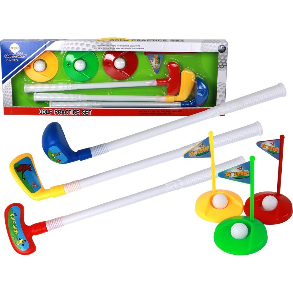 Lean Toys Minigolf Készlet Gyerekeknek, Botokkal, 12 Rész (15430)