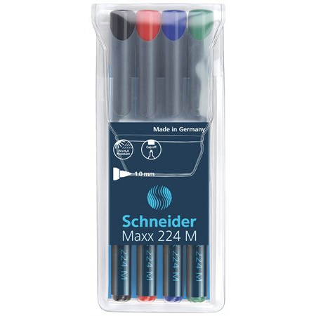Schneider Maxx 224 M 1mm Alkoholos marker készlet 4db - Vegyes (1208)