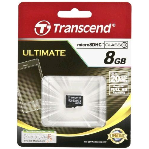 SD microSD Card   8GB Transcend SDHC Class10 (ohne Adapter)