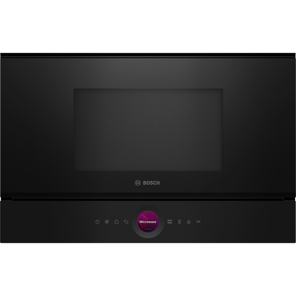 Микровълнова фурна за вграждане Bosch BFL7221B1, 21 л, 900 W, Хидролитично самопочистване, 20 функции, Черен