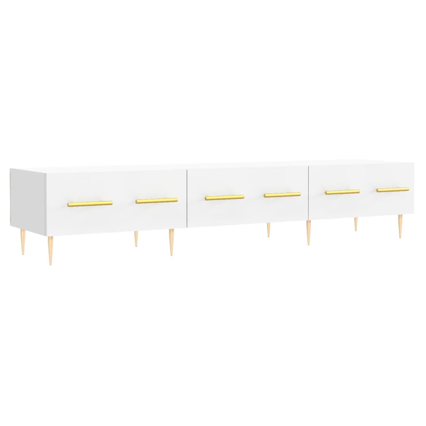 Comodă TV, alb, 150x36x30 cm, lemn prelucrat