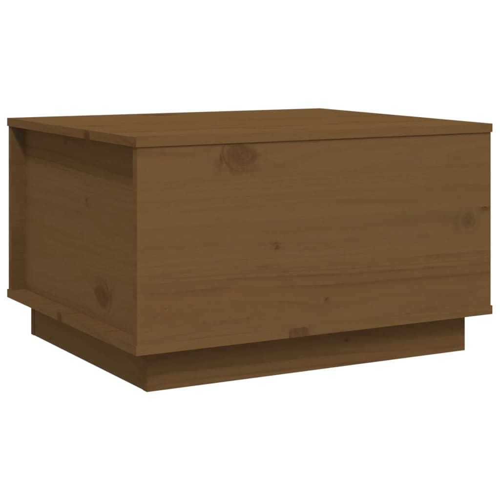 mézbarna tömör fenyőfa dohányzóasztal 60x50x35 cm (813418)