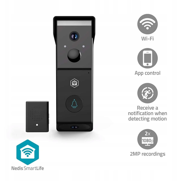 Nedis SmartLife Video Wideodomofon | Bateria | 2x Full HD 1080p