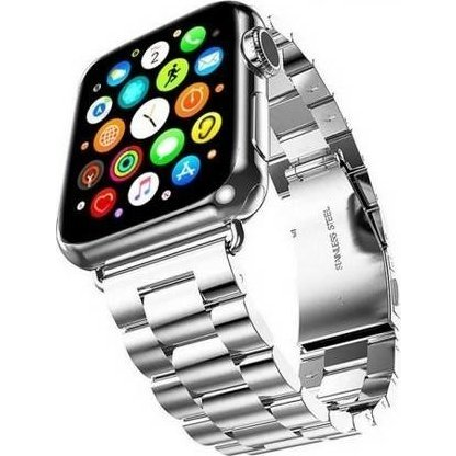 Mercury Apple Watch S4/S5/S6/S7/S8/S9/SE/Ultra Fém Szíj 42/44/45/49mm - Ezüst