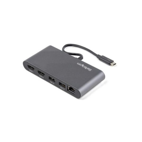 StarTech.com TB3DKM2HDL dockingstation Ledningsført Thunderbolt 3 Grå