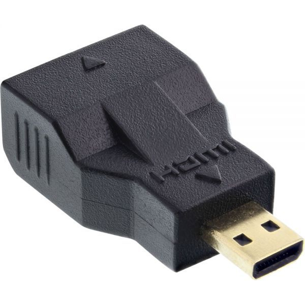 InLine 17690C csatlakozó átlakító Micro-HDMI D plug HDMI D Fekete (17690C)