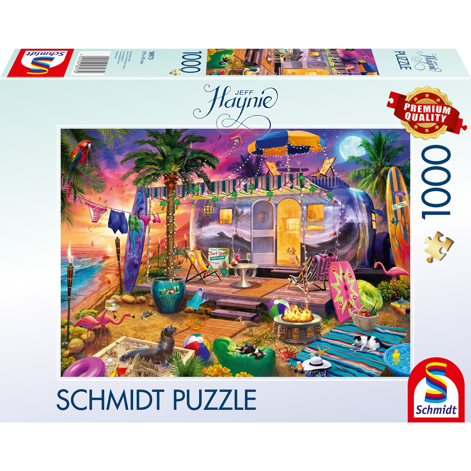 Schmidt Spiele Jeff Haynie: Lakókocsival a tengerparton 1000 darabos puzzle (58573)