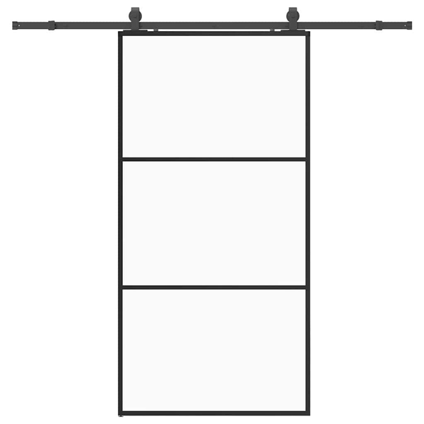 Ușă glisantă cu set de feronerie neagră 102x205 cm Sticlă ESG