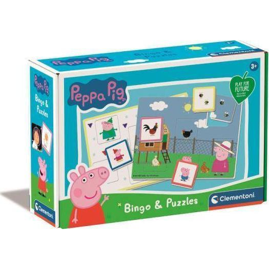 Clementoni Peppa Malac Bingo És Puzzle Játékszett - Lányoknak és Fiúknak, 3 éves kortól (16737)