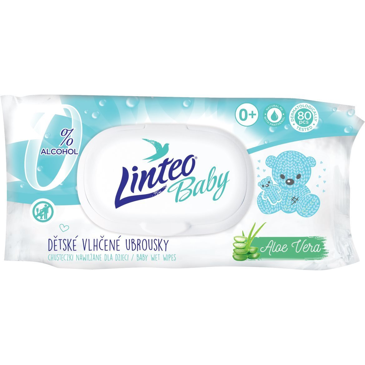 LINTEO BABY Nedves törlőkendő PURE AND FRESH 80 db (8594008876580)