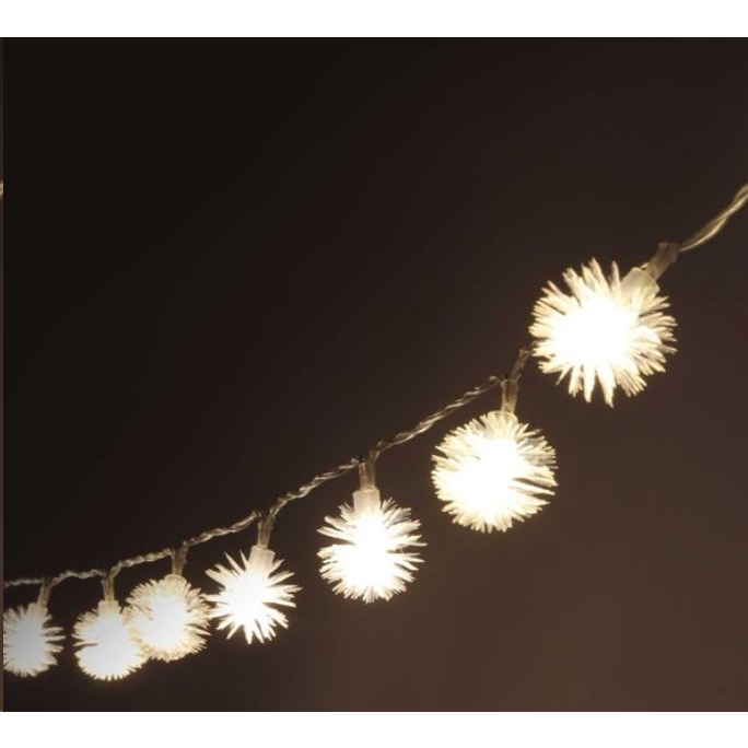 IRIS Zúzmara alakú 3cm/1,5m/meleg fehér/10db LED-es/2xAA elemes fénydekoráció (314-01) (314-01)