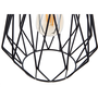 Lámpara De Techo Colgante 1 Luz Pantalla De Alambre Enjaulado Negro Calado Estilo Industrial Magra - Negro