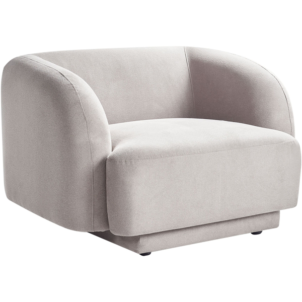 Sillón Curvado Glam Art Deco Con Reposabrazos Tela Gris Claro Skjanes