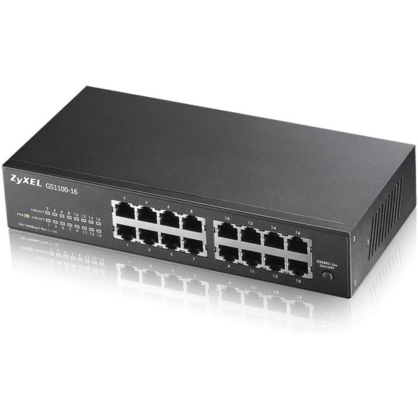 Zyxel GS1100-16 netwerk-switch Zwart