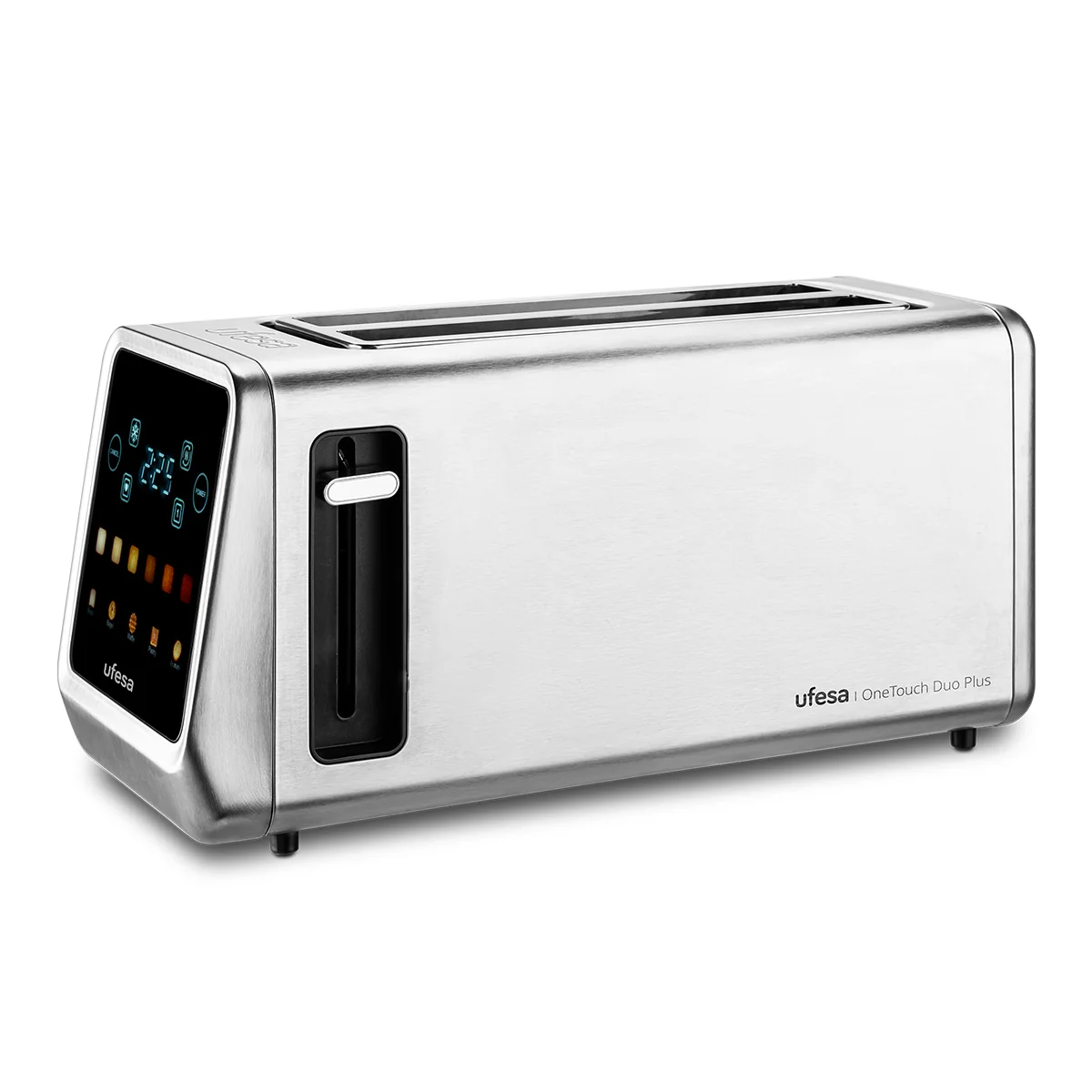 Ufesa One Touch Duo Plus Digitális 2 szeletes kenyérpirító 1450W - Inox / Fekete (ONE TOUCH DUO PLUS)